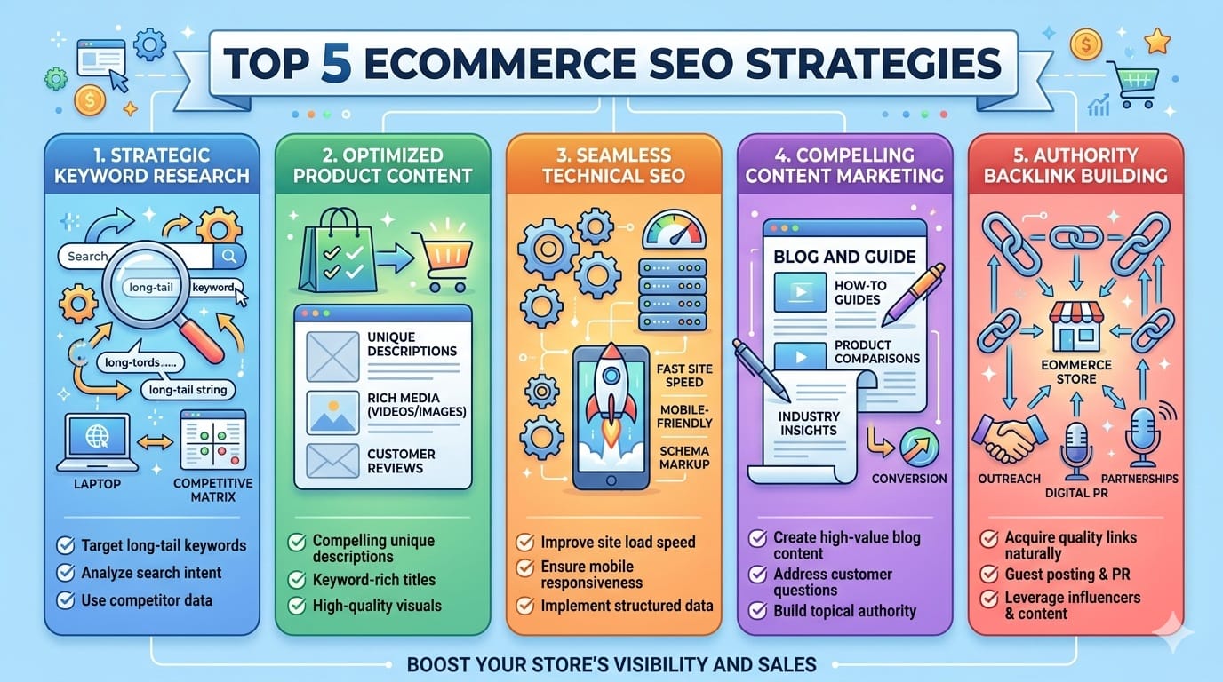 Top 5 Ecommerce SEO Strategies 